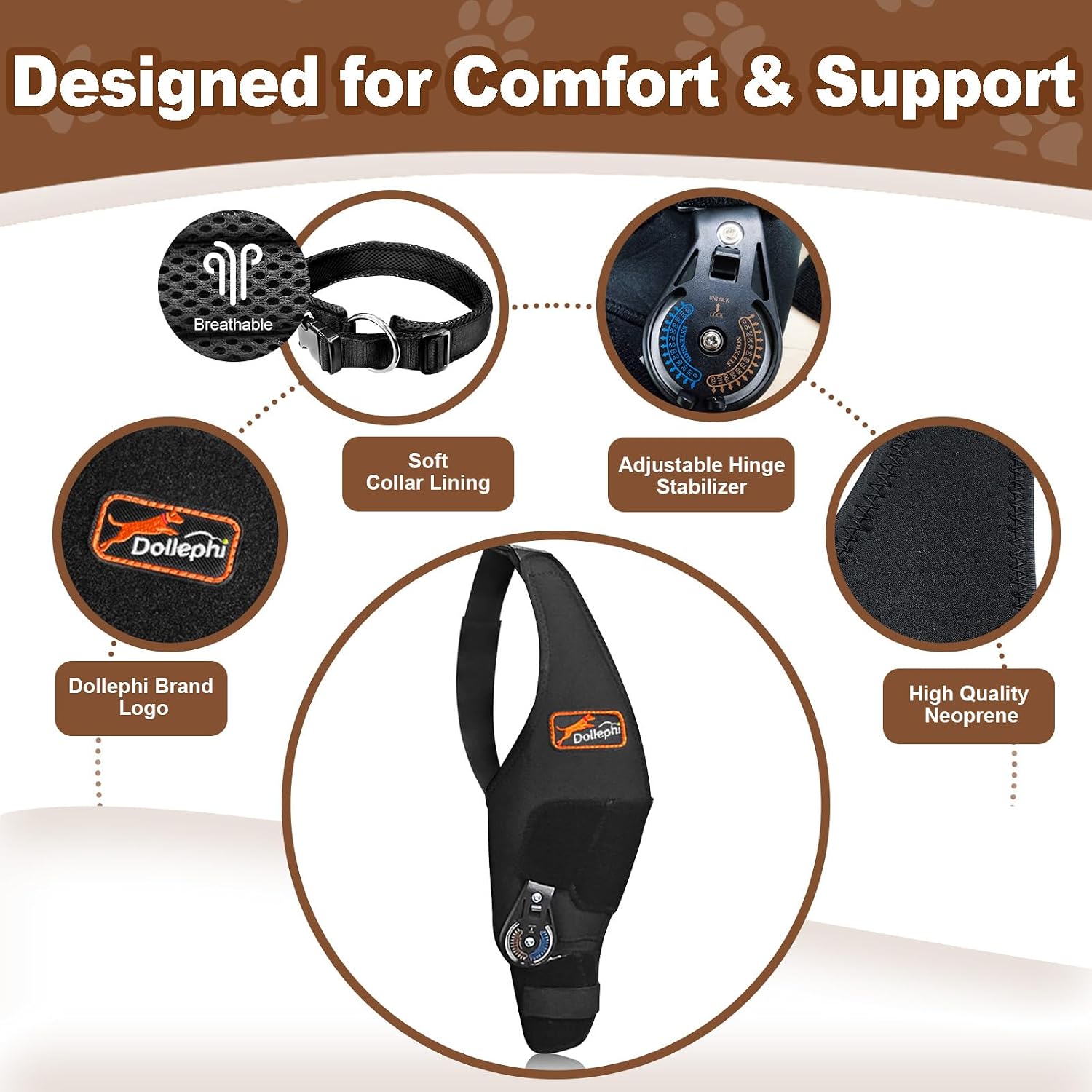 Dog Knee Brace for Torn ACL/CCL, Adjustable Hind Leg Support for Arthritis, Luxating Patella & Post-Surgery Recovery（Left Leg,XL