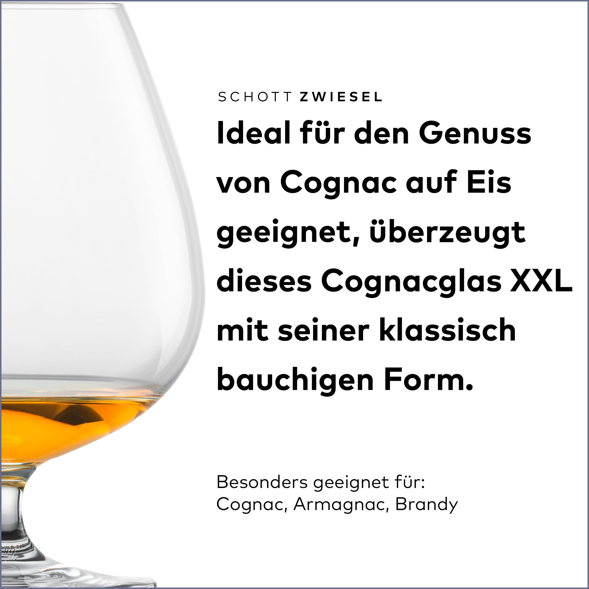 SCHOTT ZWIESEL Cognacglas XXL Bar Special (4er-Set), edle Gläser für Cognac, spülmaschinenfestes Tritan-Kristallglas, Made in Germany (Art.-Nr. 123633), Klar, Kristall