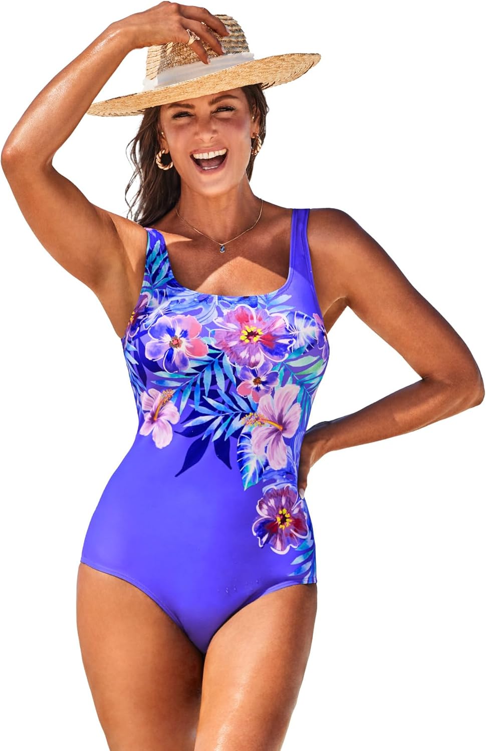 Swimsuits For All Women's Tank One Piece Swimsuit (Plus
