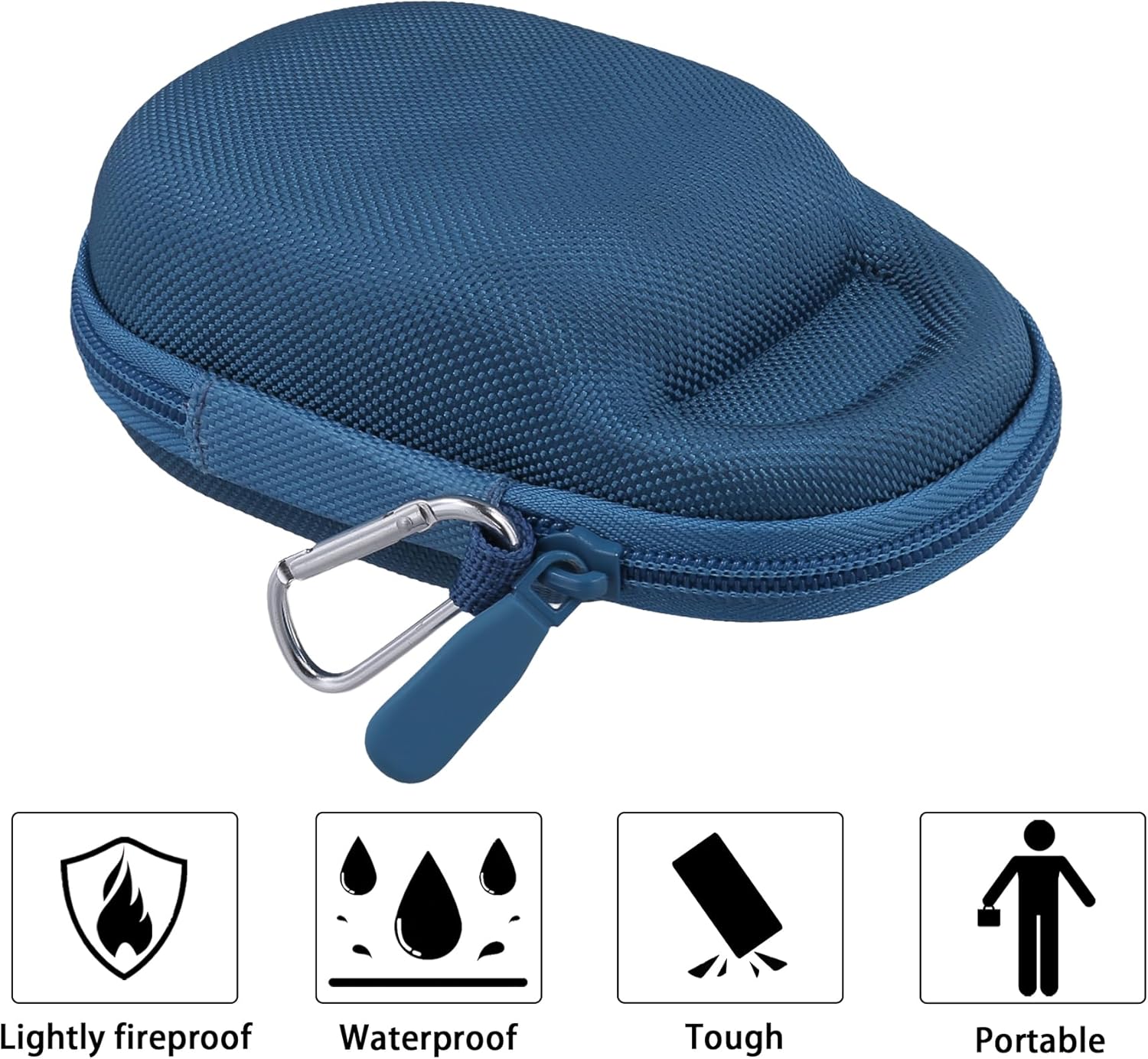 co2CREA Hard Carrying Case Replacement for JBL Clip 5 Waterproof Portable Mini Speaker (Blue Case) - Image 7