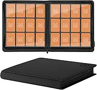 MOSLA Pasta Premium para Cartões com 12 Bolsos para 720 Cartões Colecionáveis, Álbum de Coleção com Zíper Em Pu, Porta-Cartões Resistente com Abertura Lateral para Cartas de Magic: The Gathering