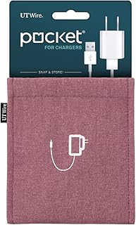 UT Wire Pocket Snap & Store Mobile Charger Case Pouch, Dusty Rose Pink