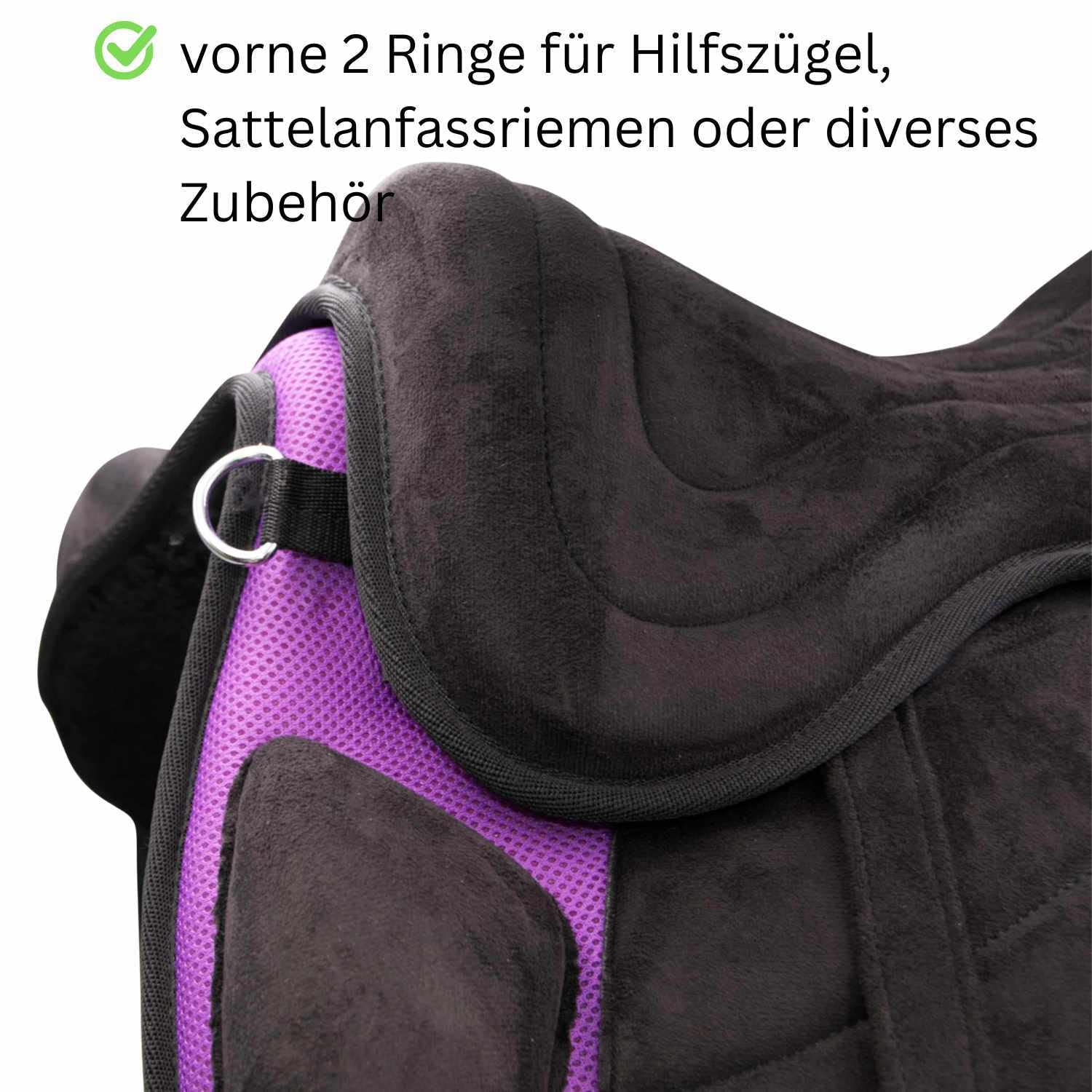 AMKA baumloser Sattel - Set mit Riemen und Gurt leicht und pflegeleicht 12"