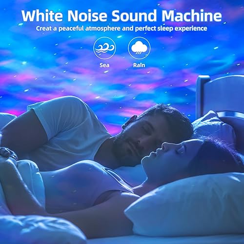 Miniatura 3 de Proyector de luz de galaxia, proyector de estrellas para dormitorio con luna y altavoz Bluetooth, proyector de luces LED de noche de techo, lámpara