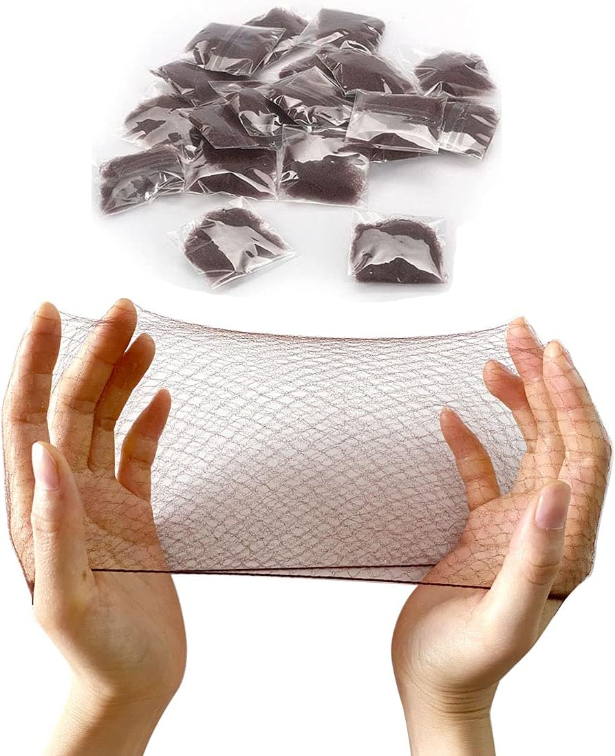 Polly Online 20 Pcs Hair Nets for Women Bun,Invisible Hair Nets Elastic Edge Mesh (Coffee)