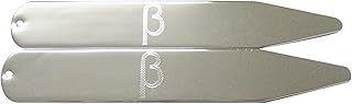 Silver Toned Etched Greek Letter Beta Collar Stays