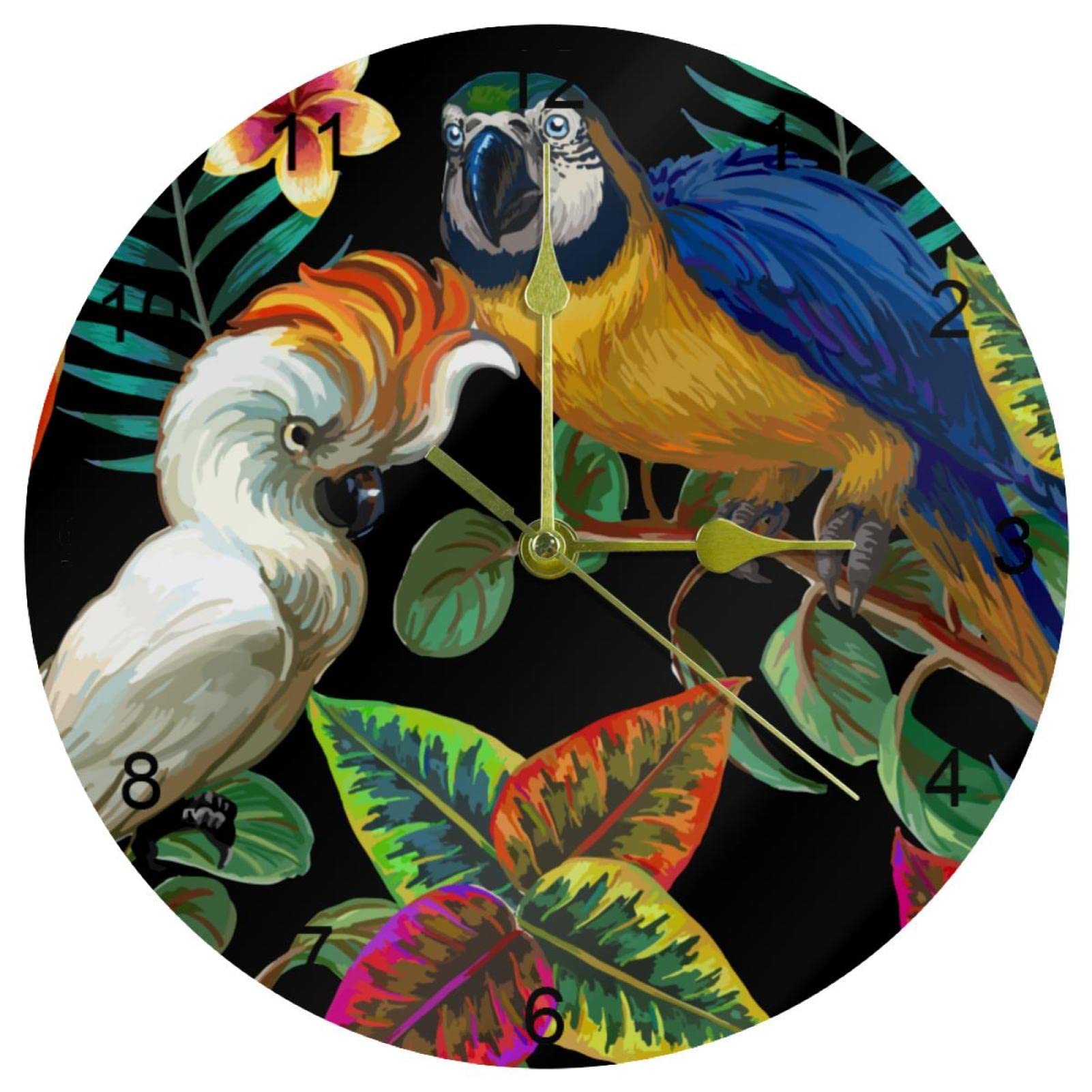 Horloge murale silencieuse sans tic-tac 25,4 cm motif tropical EPS8