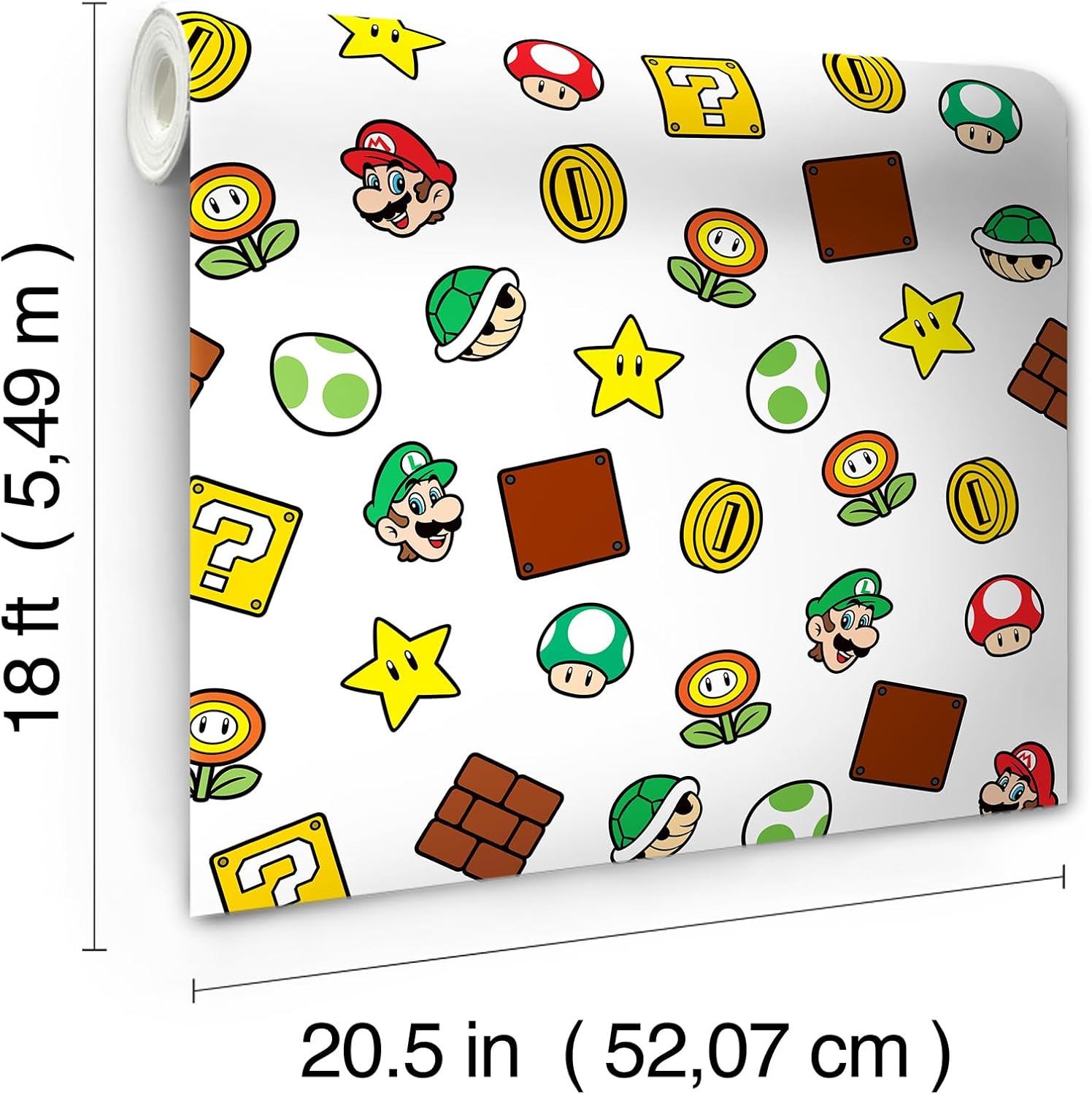 Nintendo Super Mario Peel and Stick Wallpaper by RoomMates, RMWS1226