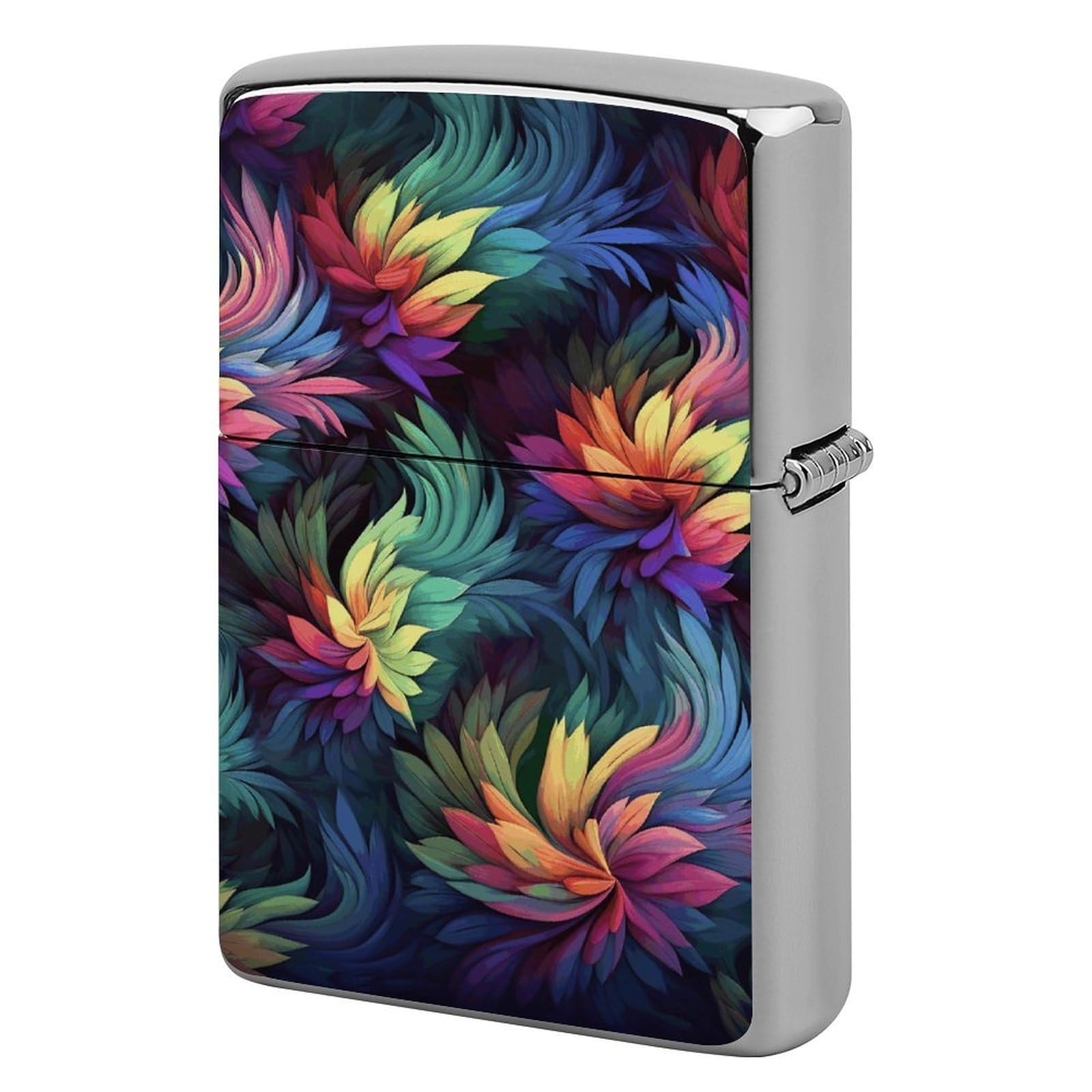 Colorful Flower Lighter Cover for Men, Personalized Lighter Case for Birthday Gift, Flip-Top Lighters Protective Cover, Portable Lighters Shell for Outdoor, Travel