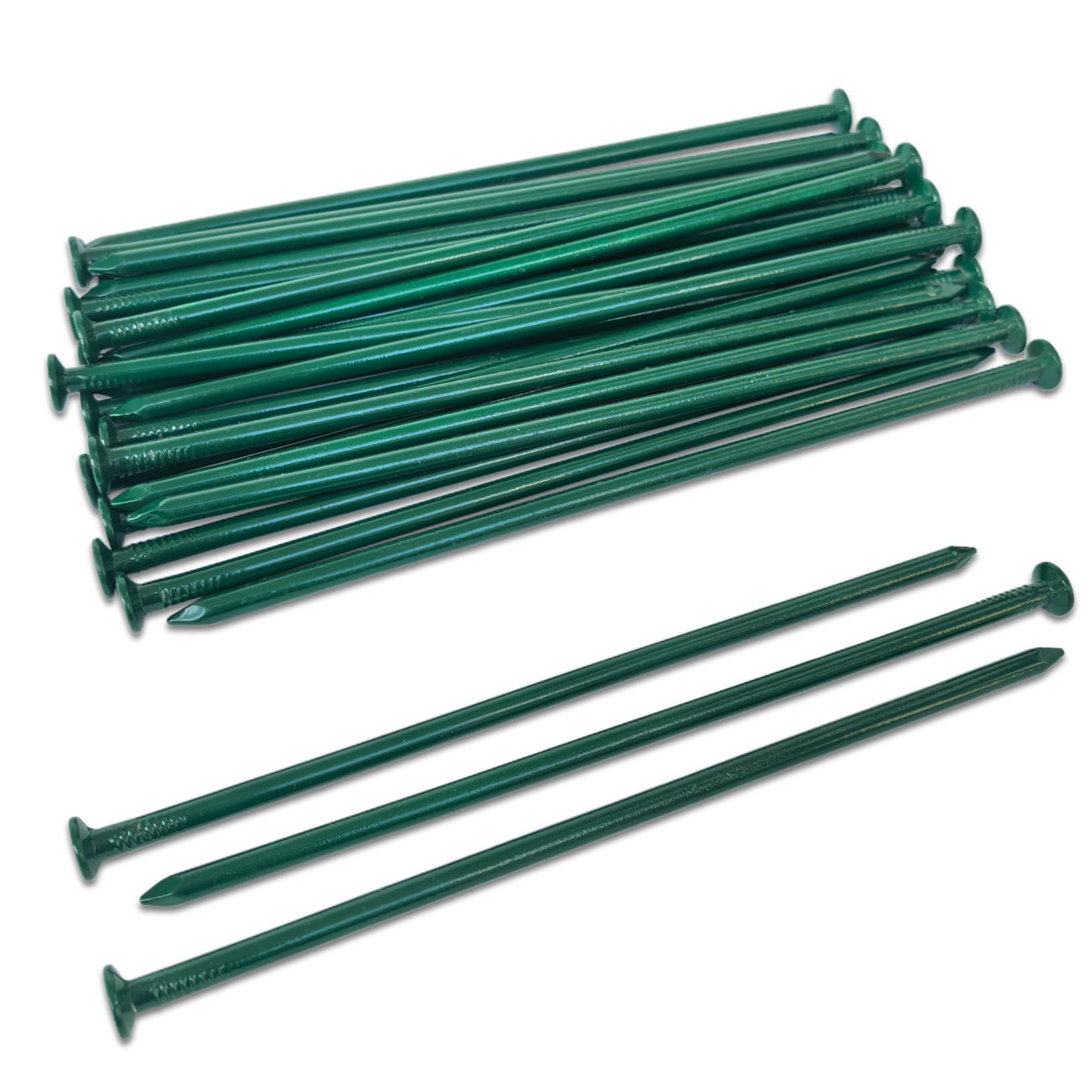 10 in Green Landscape Spikes & Metal Stakes 100 Pack
