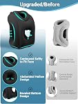 Maliton Oreiller de voyage gonflable pour avion (noir) - Dormir confortablement pour soulager le cou, Douleurs de selle, Oreil gonflable tête de soutien pour longs vols,Utilisé pour avions,Bureau