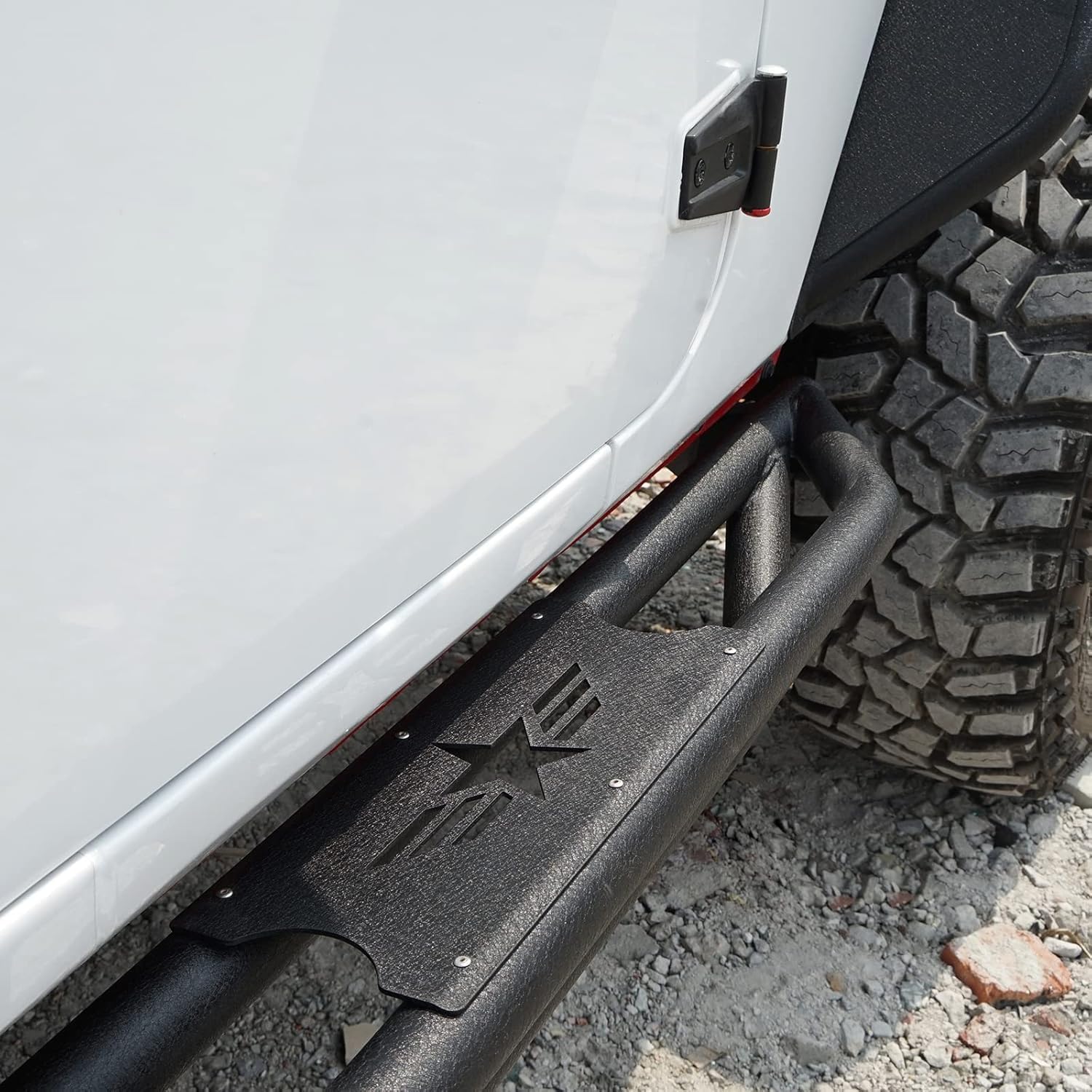 Hooke Road Wrangler JKU Side Step Running Board Nerf Bars Compatible with 2007-2018 Jeep Wrangler JK Unlimited 4 Doors