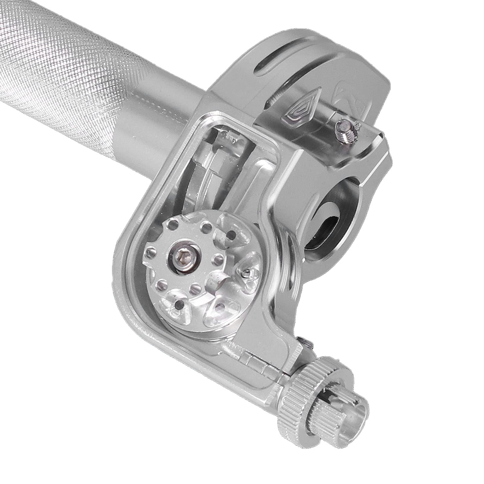 KIMISS 22mm / 0,87 Pulgadas Puños del Acelerador Manillar de la Motocicleta CNC Empuñaduras de Mano de Aluminio Reemplazo del Tubo del Acelerador para CRF(Plata)