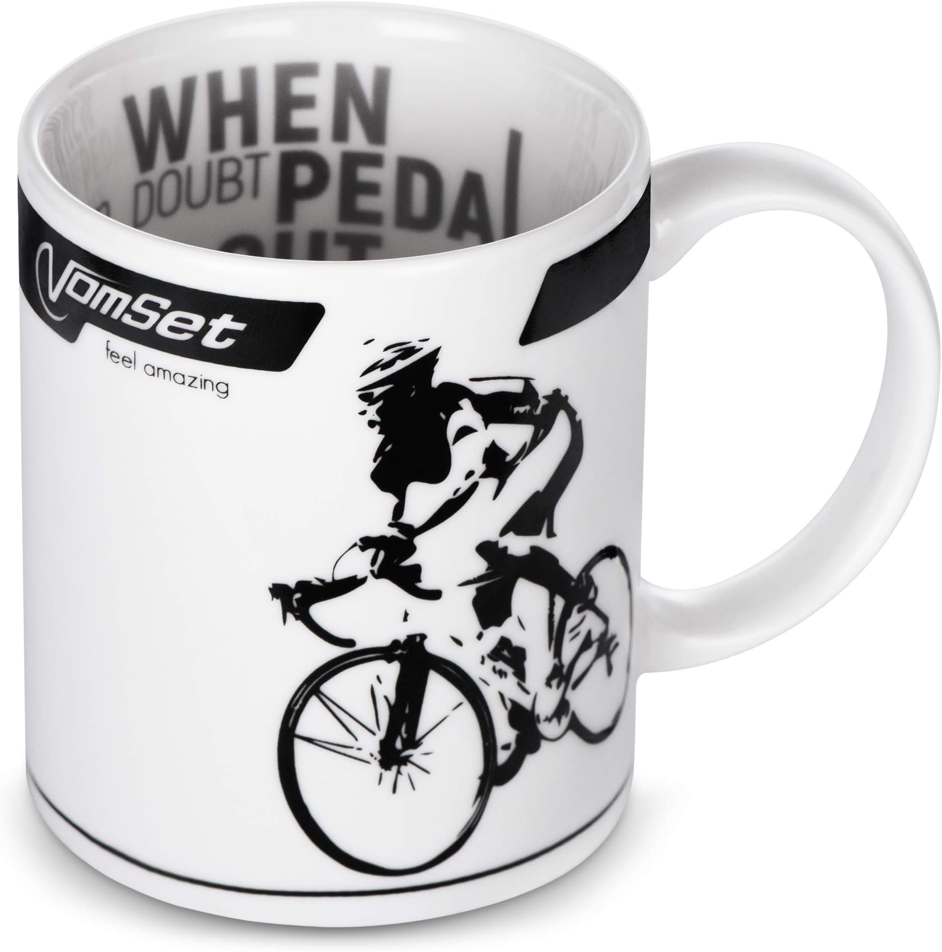 Coffee, Tea & Milk Mug for Cycling and Triathlon Fans - Nice Ceramic Cup with a Cyclist - Best Gift Featuring a Bicycle for Athletes, Bike Lovers, and Riders