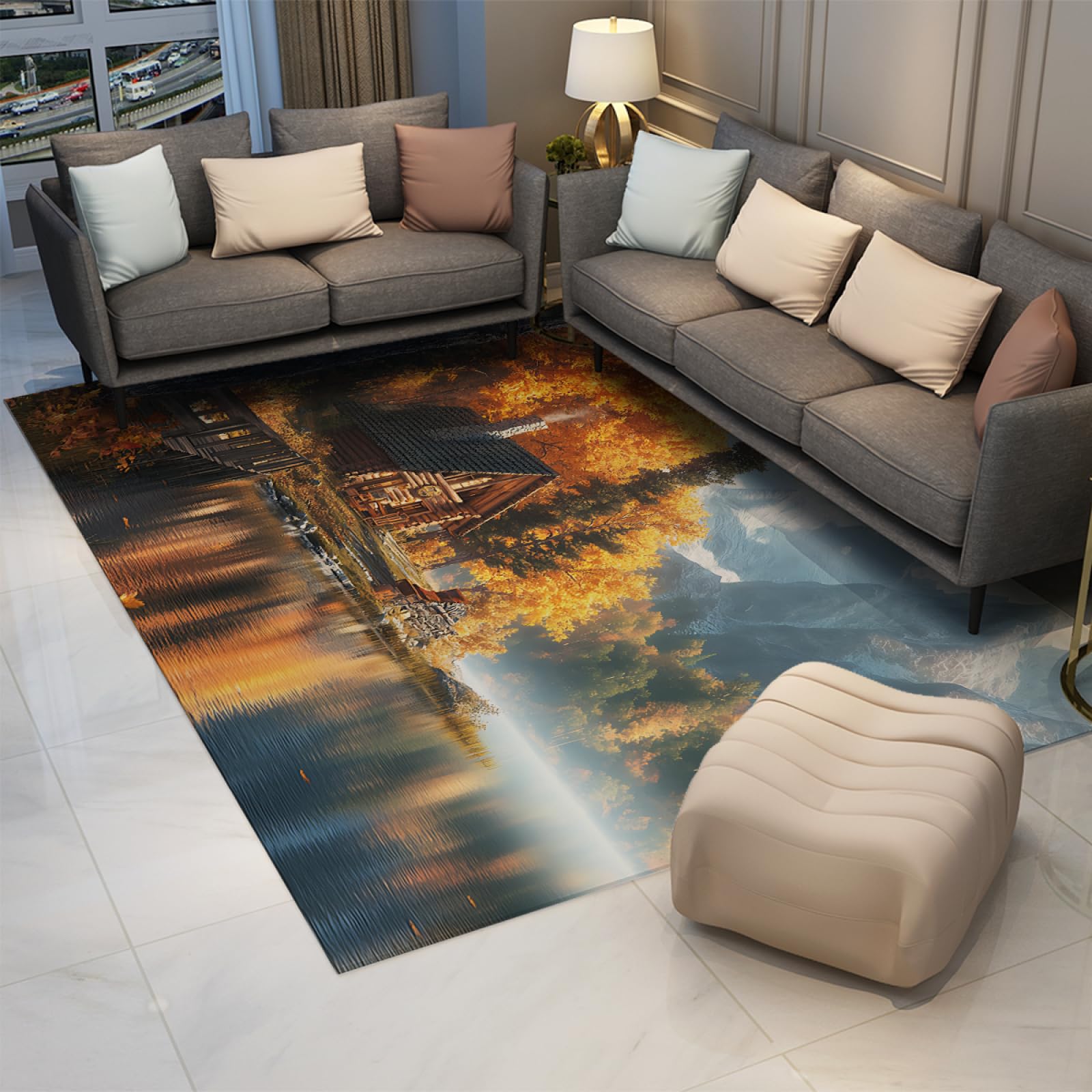 Tappeto in morbido peluche lavabile per soggiorno, casa, ufficio, facile da pulire, 140 x 200 cm
