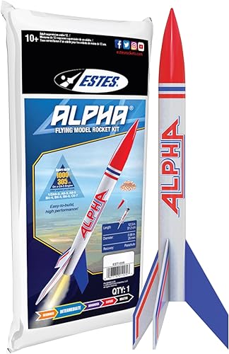 Estes -1225 Cohete Alfa, cada uno - Blanco, Rojo y Azul