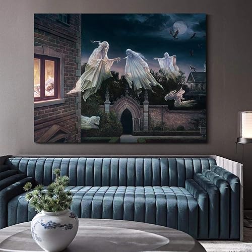 Miniatura 5 de Denozer - Lienzo decorativo para pared, imágenes temáticas de Halloween, decoración de pared del hogar, para dormitorio, sala de estar, impresiones