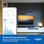 TP-Link Tapo Smart Plug P210M, Wi-Fi in-Wall Outlet, Matter Compatible, Energy Monitoring, 15A/1800W Max, Works with Alexa, Apple Home, Google Home, SmartThings, Voice/Remote Control, ETL Certified