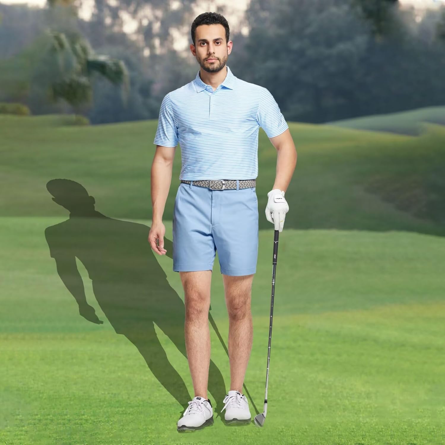 M MAELREG Golf Shorts Men 7 inch 9 inch Quick Dry Stretch Waist Moisture Wicking Water-Repellent Flat Front Flex Mens Shorts - Image 2