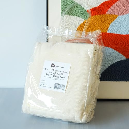 Miniatura 2 de 144 x 72 pulgadas, 4 yardas de largo por 2 yardas de ancho, tela de algodón para punzón de alfombra