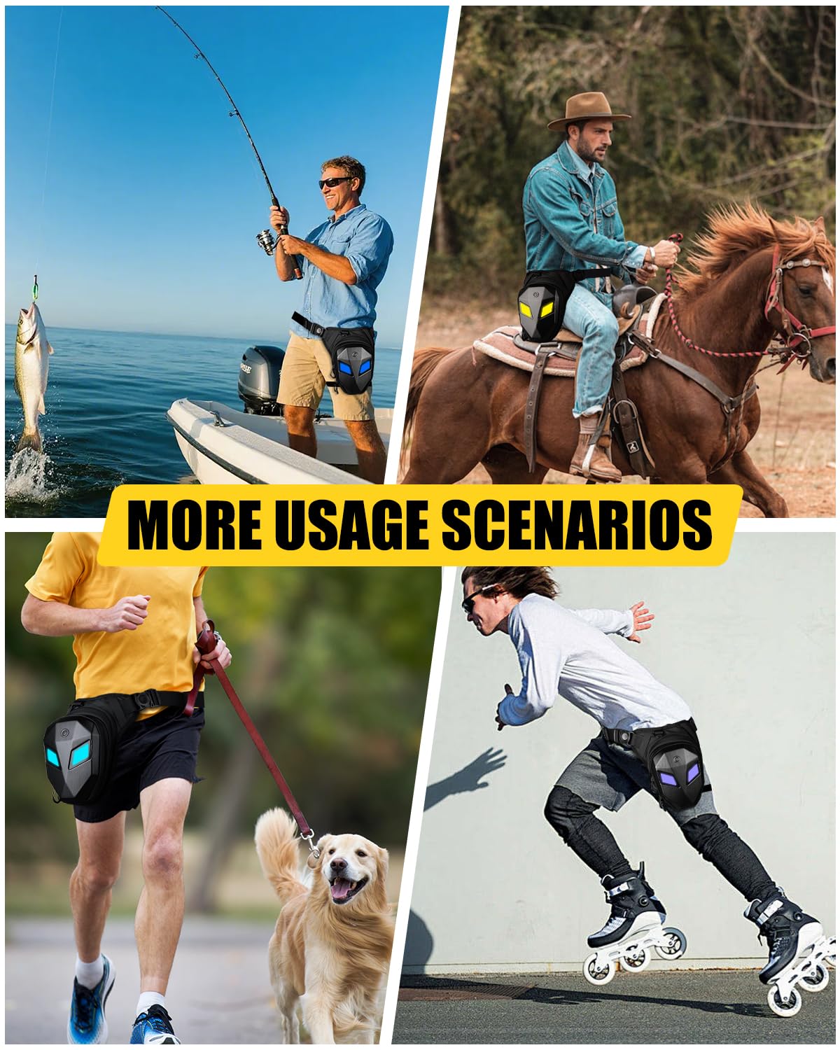 Borsa da coscia, borsa da gamba per moto impermeabile, borsa da gamba per uomo e donna, espandibile per ciclismo, escursionismo, arrampicata e pesca (Banca Elettrica Non Inclusa)