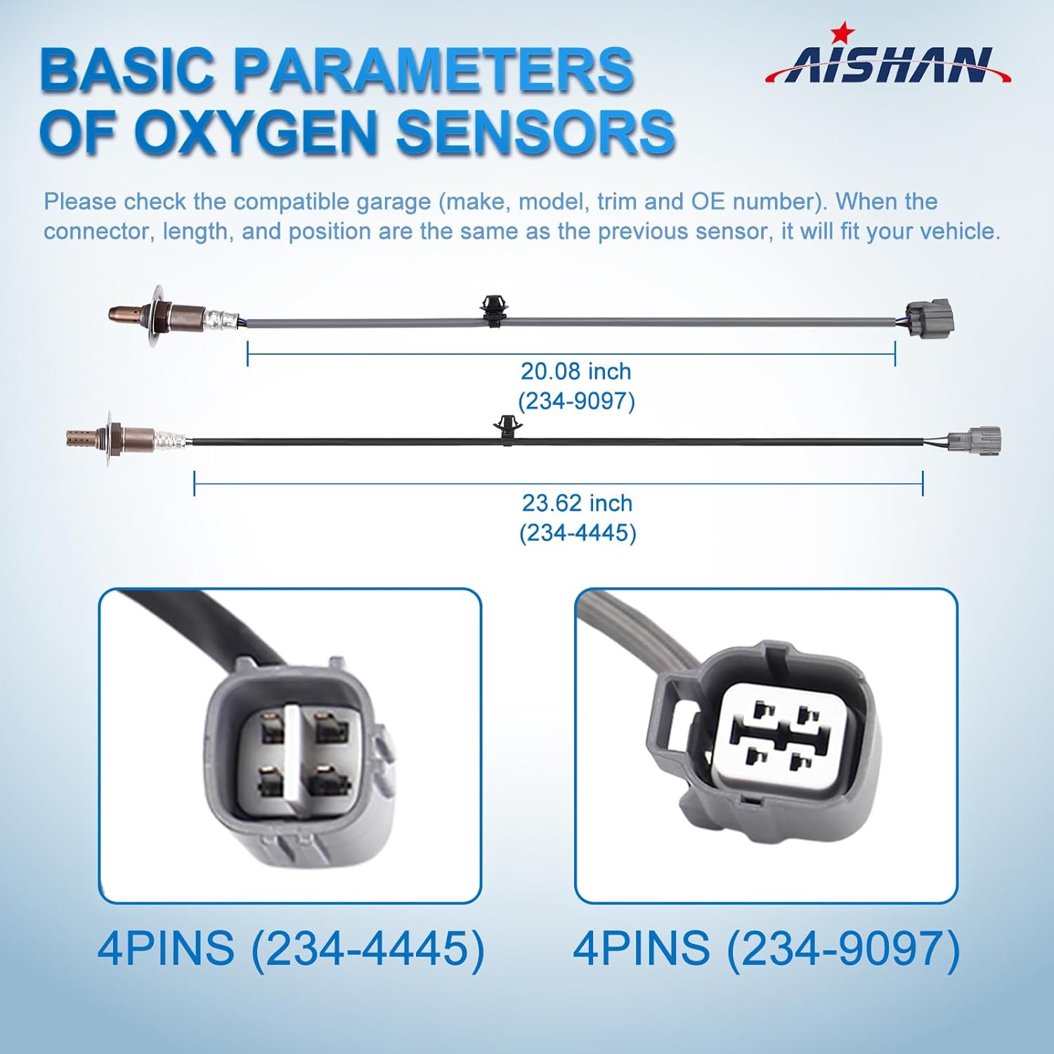 2PCS O2 Oxygen Sensor Upstream and Downstream 234-9097 234-4445 Compatible with Subaru Legacy Outback H4 2.5L 2010 2011 2012 Replace 22641-AA54A 22690AA810 22641-AA540 2690-AA81A