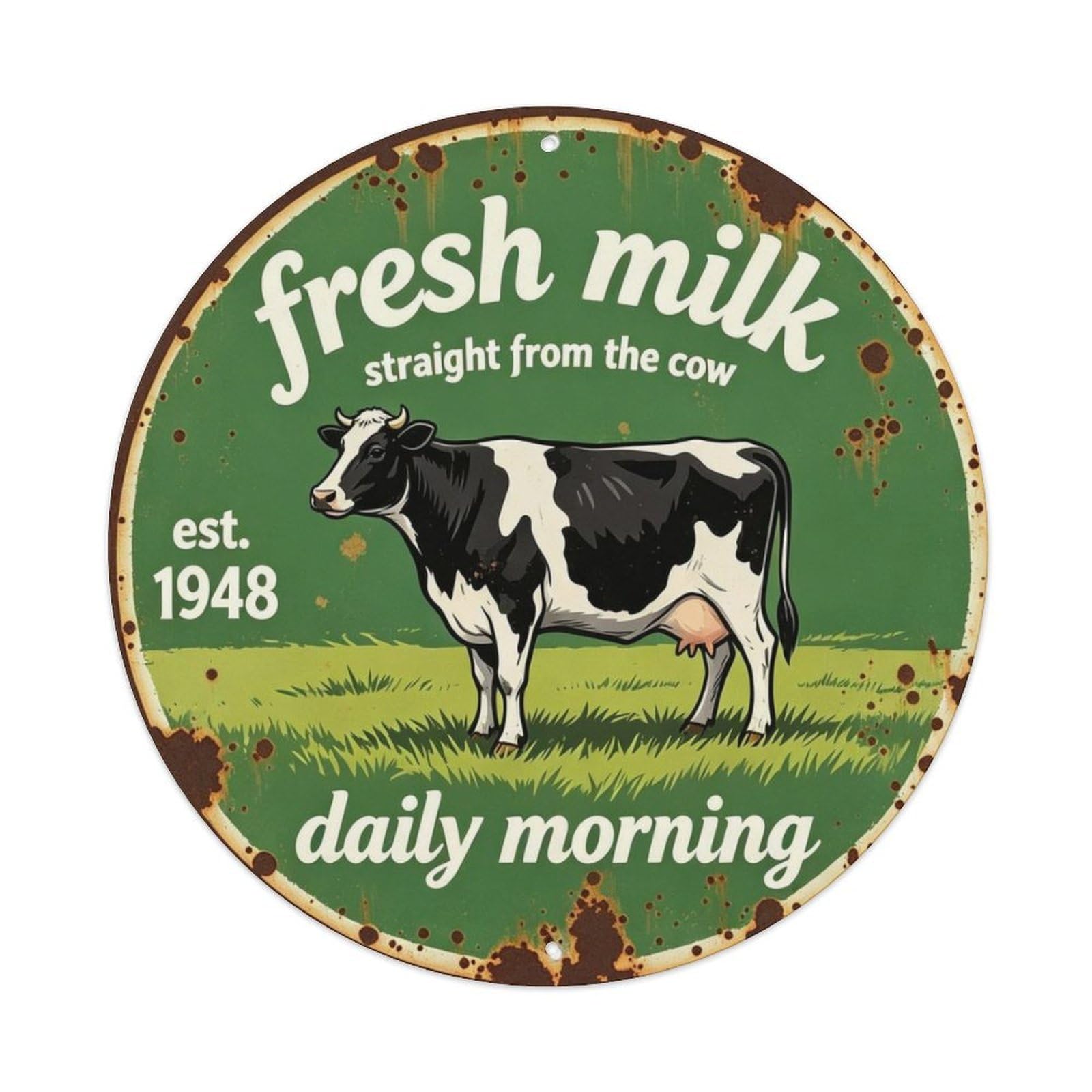 Straight From The Cow Metal Tin Sign Plaque