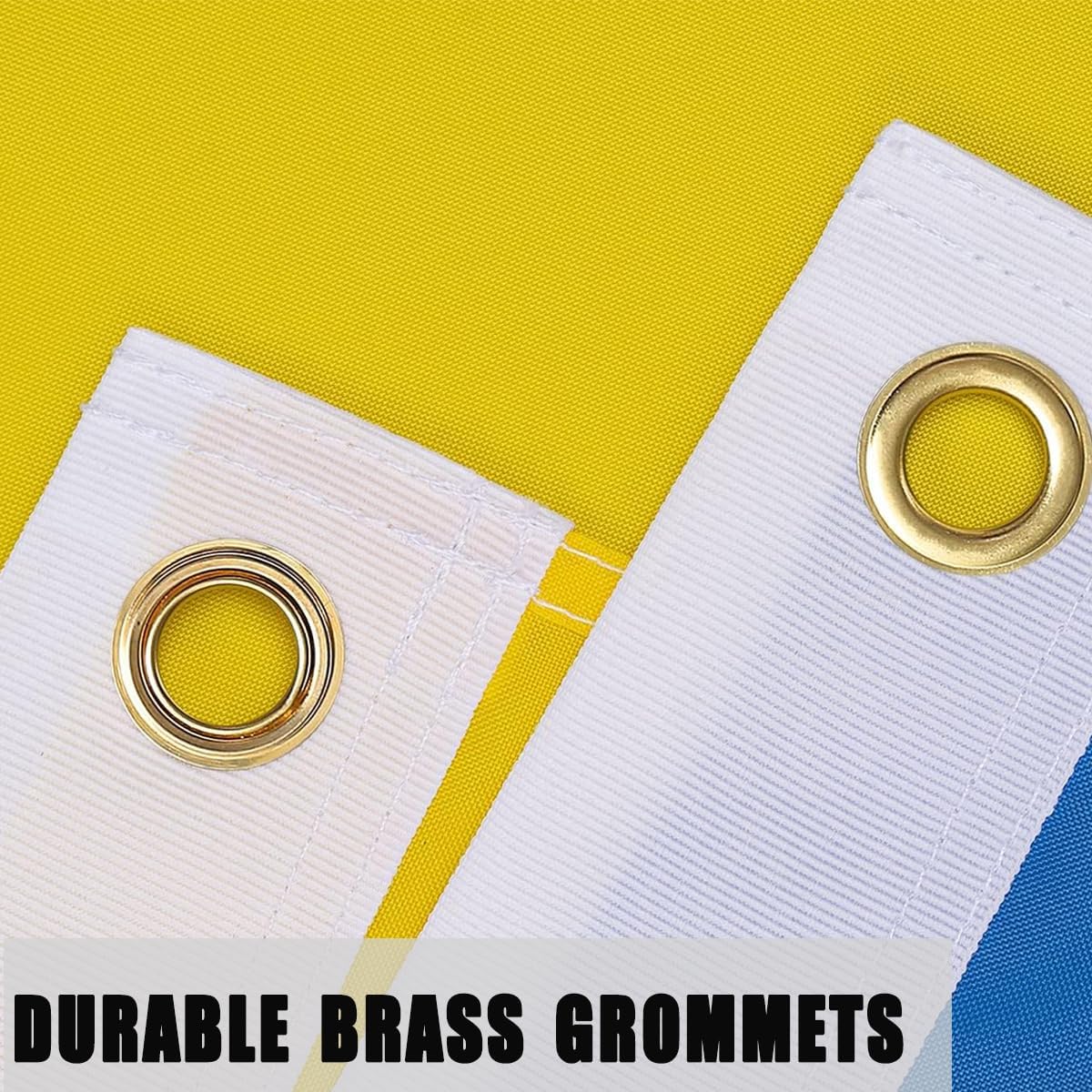 Ukraine Ukrainian Flag 3x5 Outdoor Double Sided - Heavy Duty 210D Polyester Ukrainian National Flags for Outside,Ukraine Flag with 2 Brass Grommets 4 Rows Hemming - Image 3