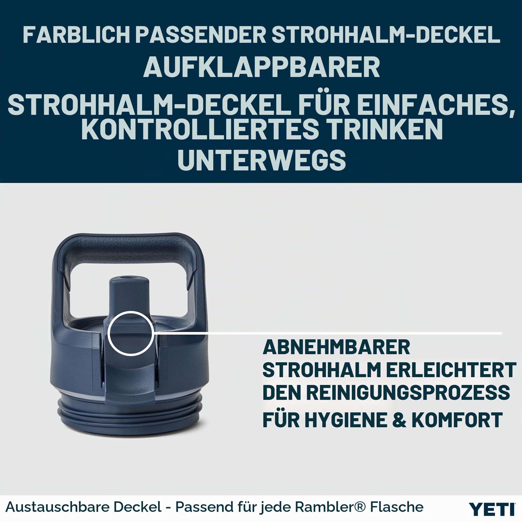 YETI Rambler Flasche Mit Trinkhalmdeckel, Black, 26 oz (769 ml)