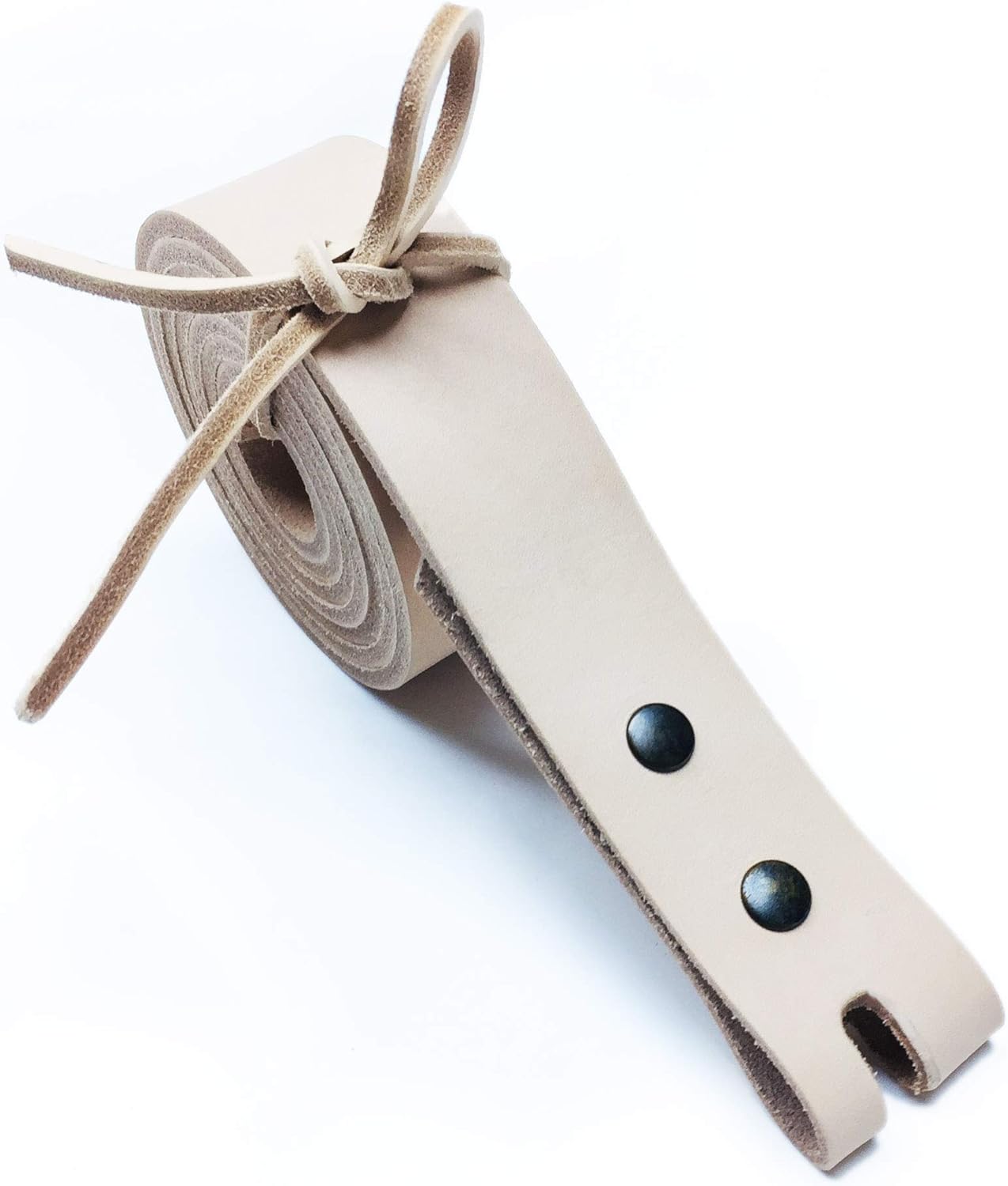 Veg-Tan Leather Cowhide Natural Belt Blanks with Snaps, 55" Long Premium Quality (2")