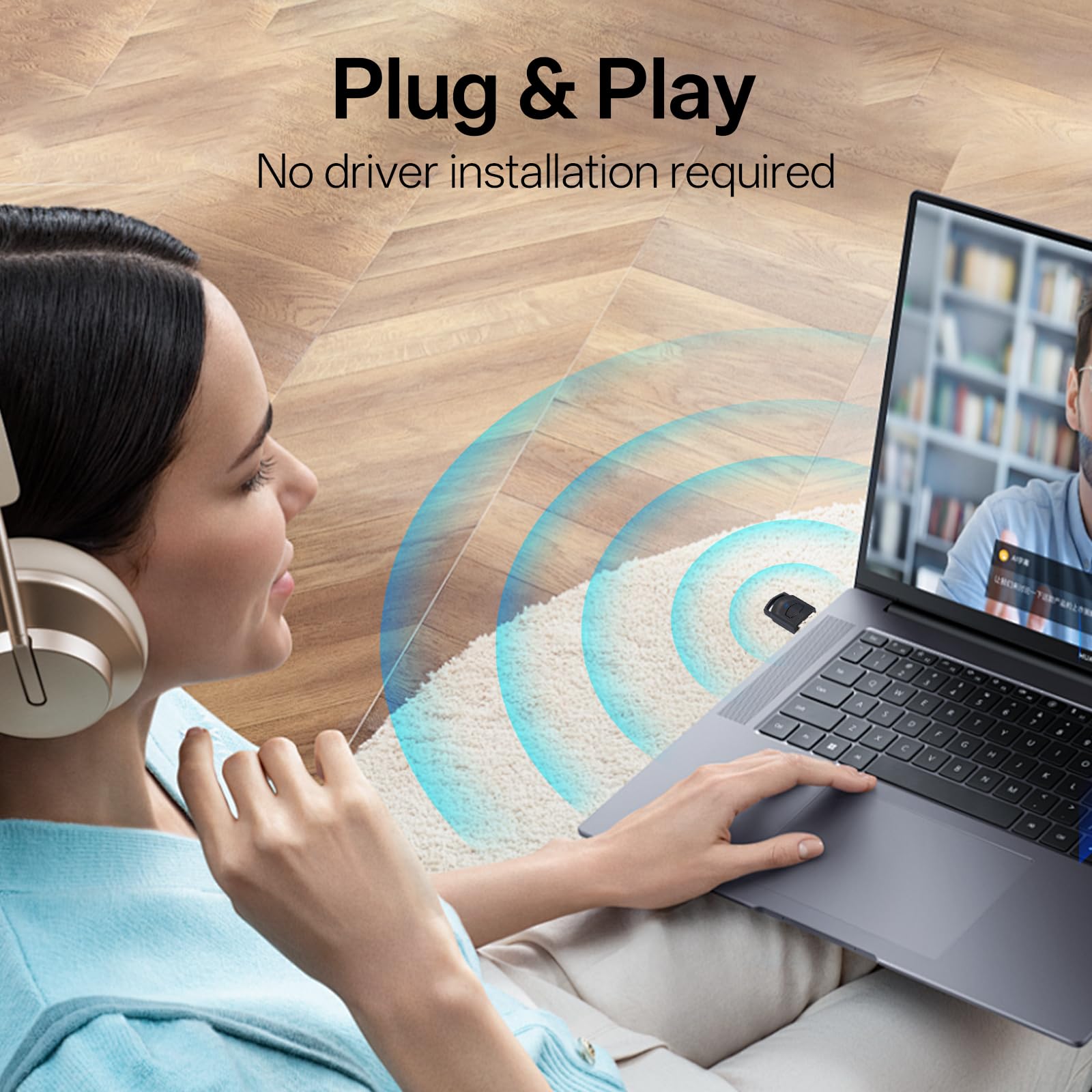Adaptateur Audio USB Bluetooth 5.0 pour PS5/PS4/PC, Dongle Bluetooth à Faible Latence