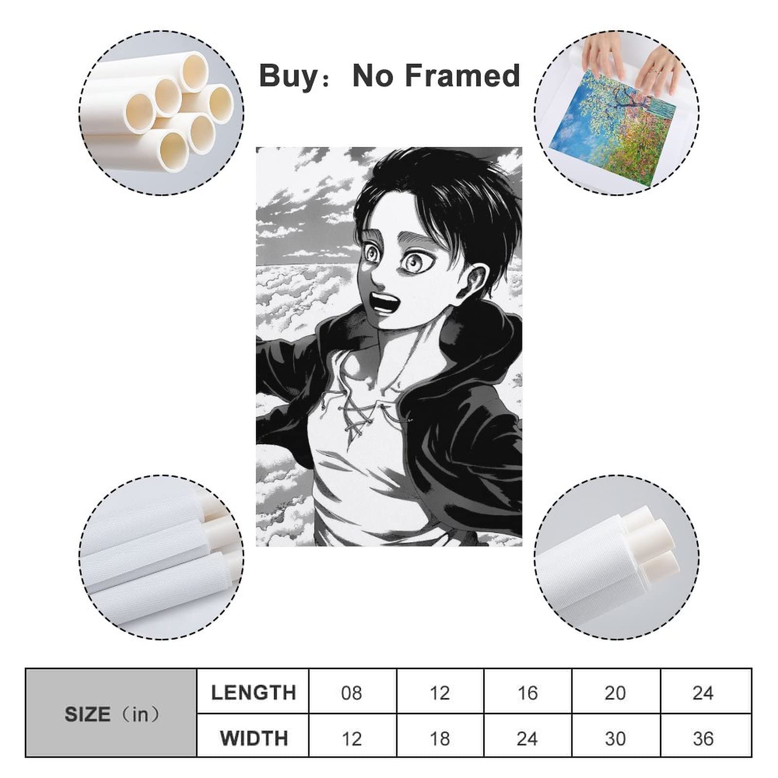 Amazon｜ポスター 絵画 進撃の巨人 エレン・イェーガー装飾画