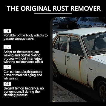 Rust Remover Spray,Rust Remover for Metal,for Heavy Duty Rust Dissolver for Metal, Tools, Cars, Chains 30ml/1 FL OZ (2PCS)