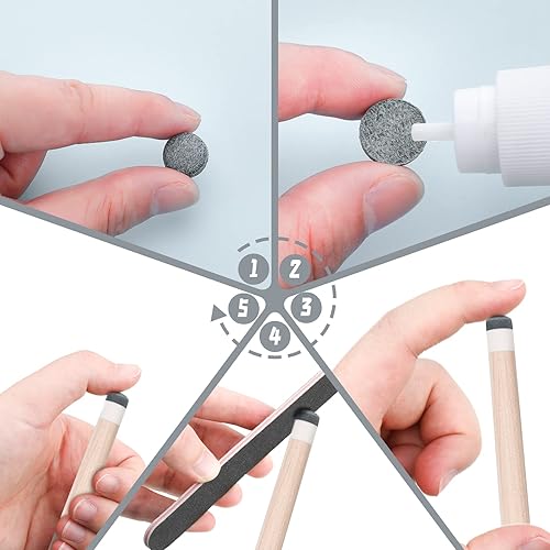 Miniatura 3 de Gejoy Juego de 20 puntas de repuesto para taco de billar con caja de almacenamiento para billar