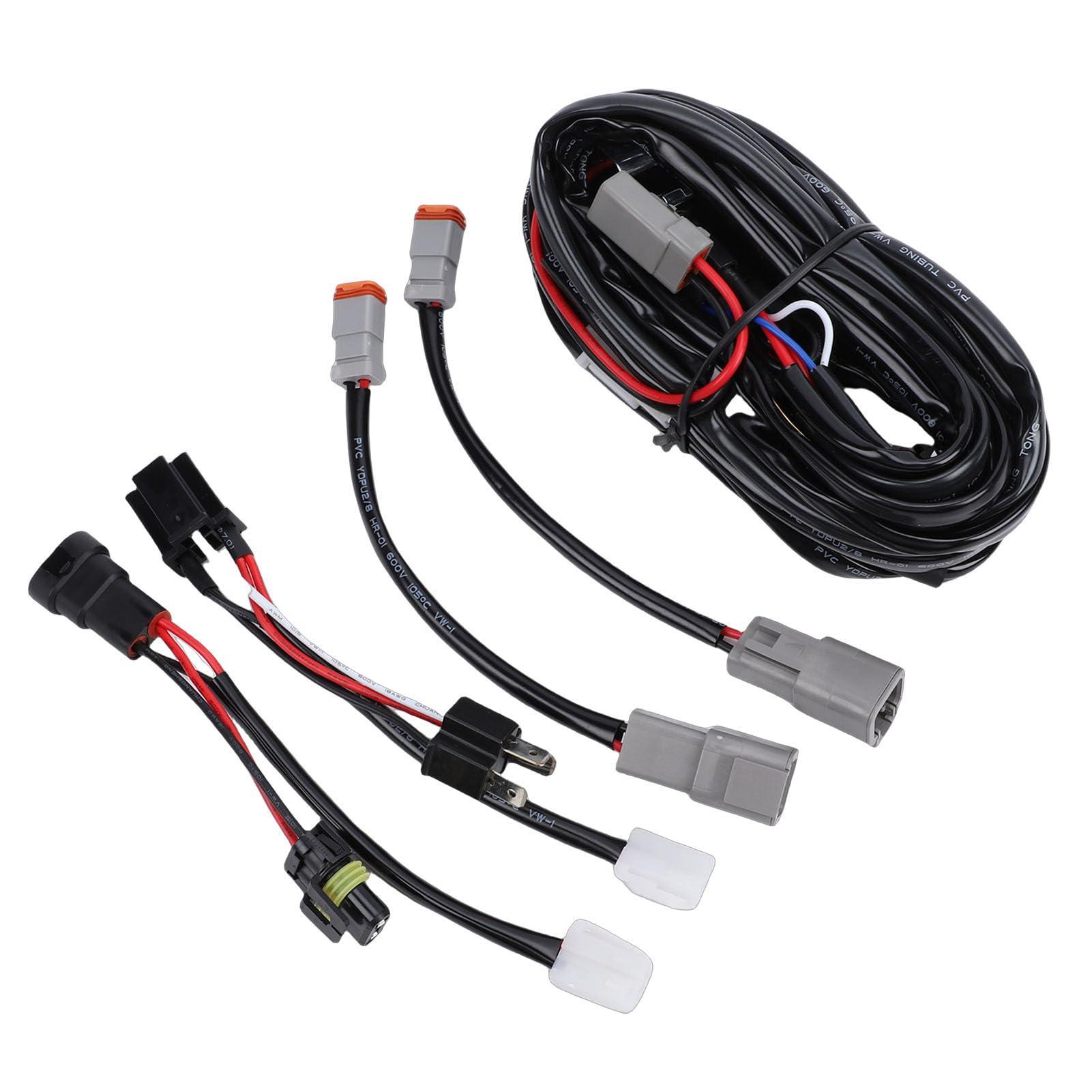Tissting Kit Cableado Luces Altas Conector Doble - Kit Cableado Vehículos, Camiones, SUV, Pickup, Motocicletas, Instalación Sencilla