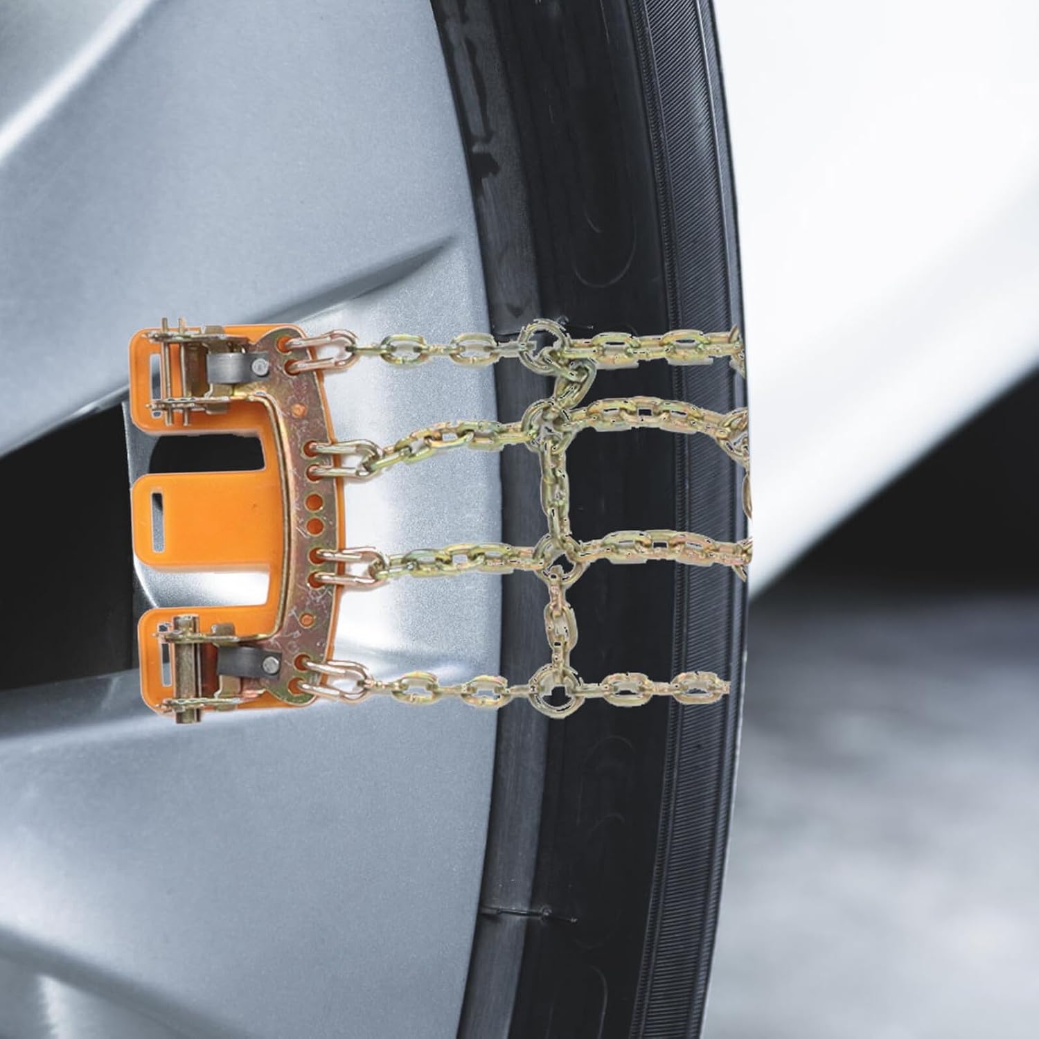 Heavy Duty Anti-slip Snow Tire Chain for Cars and Suvs, Large Size 215-285mm, Manganese Steel Skid Chains for Emergency Snow, Ice, and Mud Traction