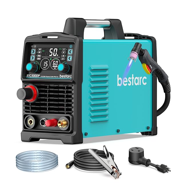 bestarc Pilot Arc Plasma Cutter Large LED Display Air Sensor 50A Plasma Cutter Machine 110 220V Dual Voltage