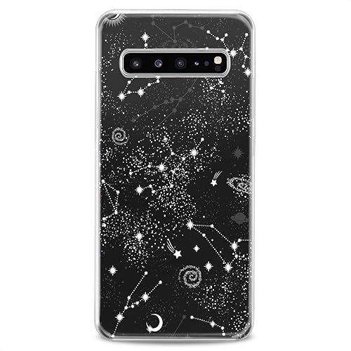 Miniatura 4 de Funda compatible con Samsung S25 S24 S23 FE S22 Plus S21 Ultra S20+ S10e Note 20 S9 Stars Constellation Slim Fit Teen Girls Space Print White Design