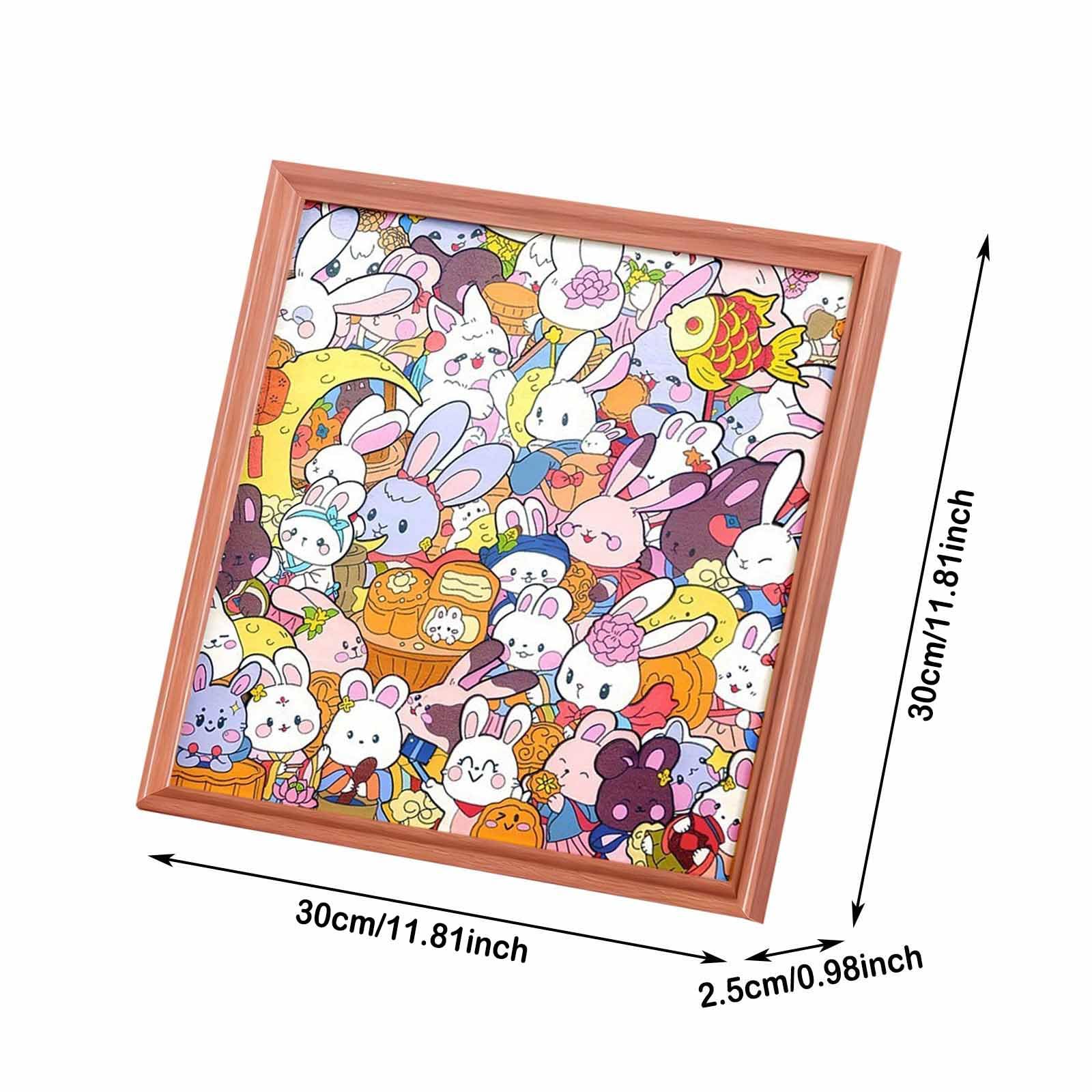 Puzzle Hasenförmiges Holzpuzzle, niedliches hasenförmiges Holzpuzzle Selbstbemalen, Bunte Hasenpuzzles für Kinder und Erwachsene, Weihnachten, Geburtstag, Ostern (6 ml)
