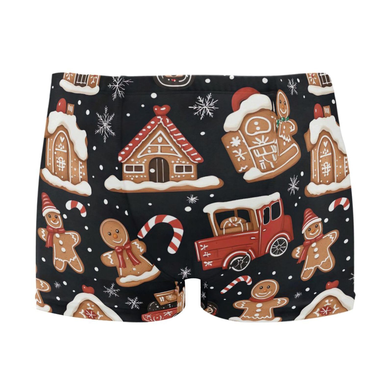 UMIRIKO Christmas Gingerbread Houses Men's Swim Trunk Square Leg Swimsuit Swimwear Swim Briefs for Men 2XL 202b7125