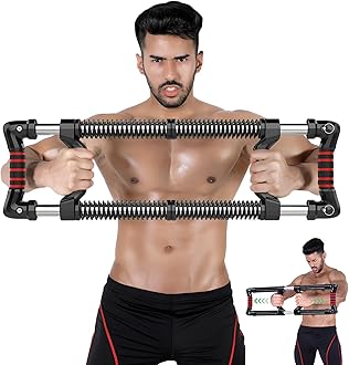 Twister Arm Trainer, Chest Workout Equipment with 8 Spring, Adjustable 40-200lbs Resistance Forearm Strengthener, Chest Clip Muscle, Abs, Biceps Home Workout Fitness Equipment