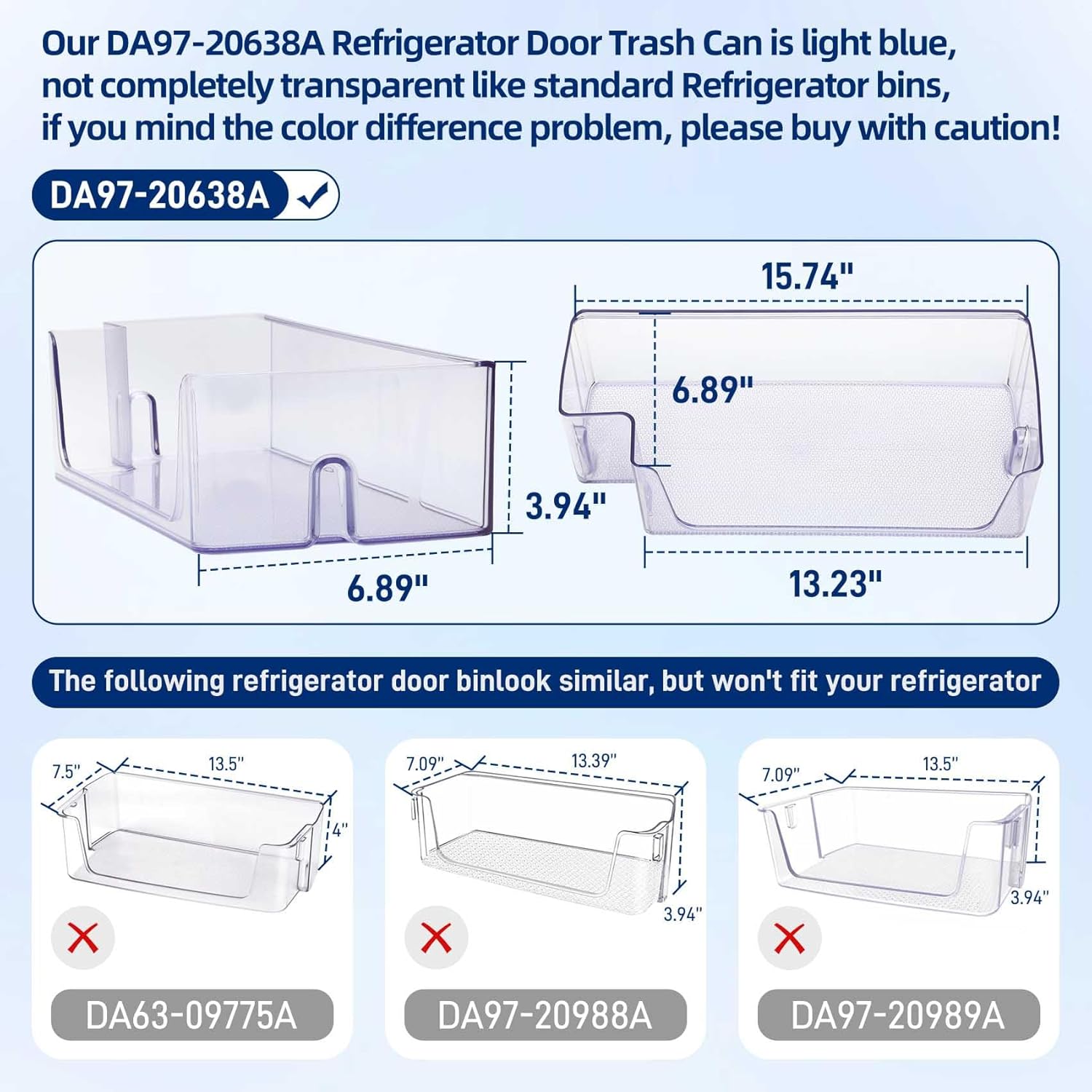 Dreamtrue DA97-20638A Refrigerator Door Shelf Compatible with Samsung Refrigerator Right Door Shelf, Refrigerator Door Shelf Replacement Models RS22T5201SR, RS27T5200SR, RS27T5561SR, and More (1Pack)