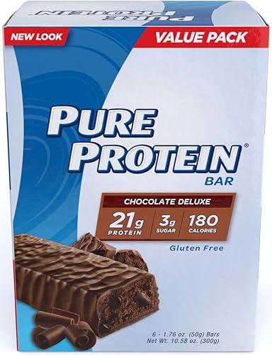 Pure Protein Chocolate Deluxe Barras con alto contenido de proteínas, chocolate, 24 unidades, 1.76 oz