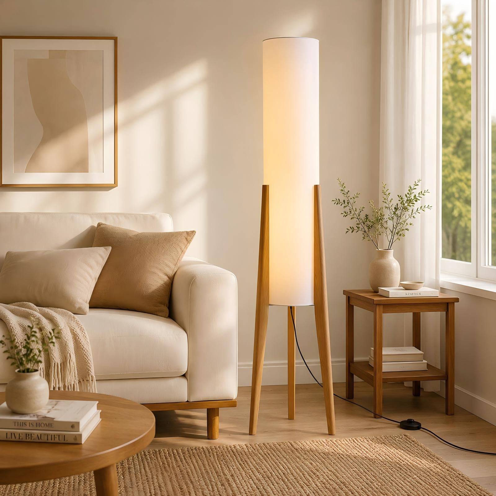Photo 1 of Bofea 50" Wood Tripod Floor Lamp