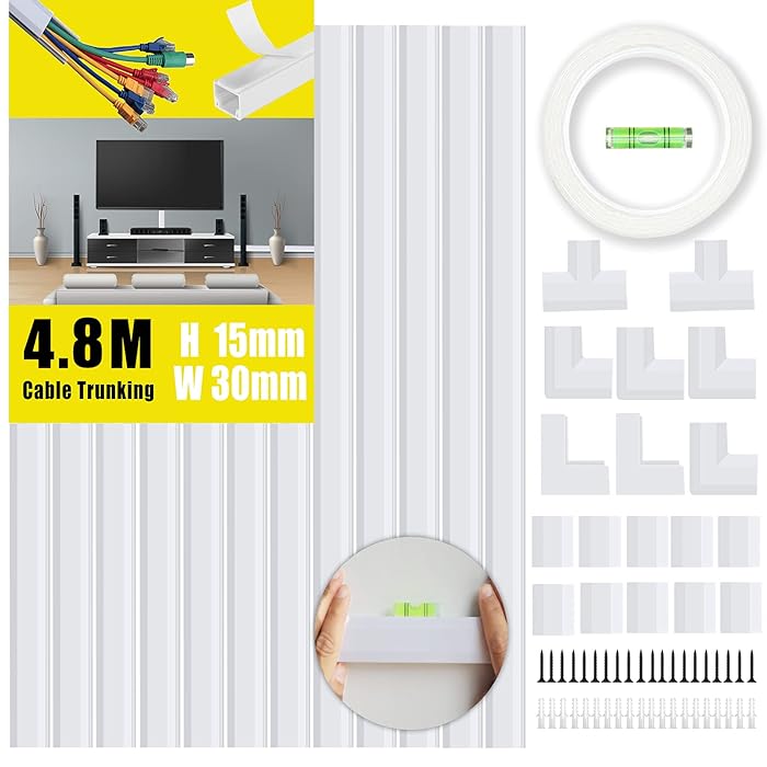 Buy KOOLPUG Cable Tidy White Tubes, Longer Cable Channel, Self Adhesive