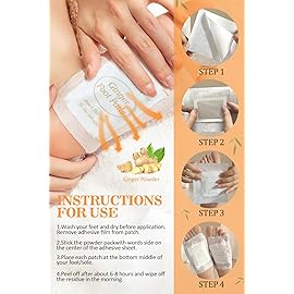 TEWEAE Foot Pads, Ginger FootPads, Natural Ginger Powder Bamboo Vinegar Foot Patches 20 Packs.