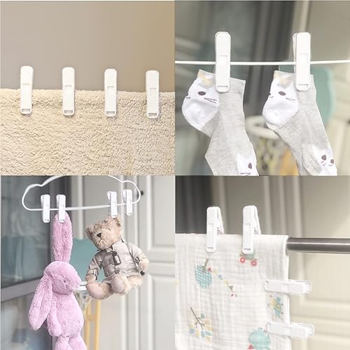 Miniatura 6 de Pinzas de plástico fuertes, paquete de 16 pasadores de ropa resistentes, pinzas antideslizantes, clips para astillas, clip para colgar, inoxidables,