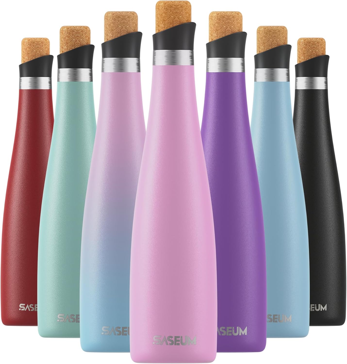 SASEUM Wine Bottle, 32 oz Insulated Stainless Steel Water Bottle and Wine Decanter with Vacuum Sealed Lid - Pink 32 oz (1000ml)