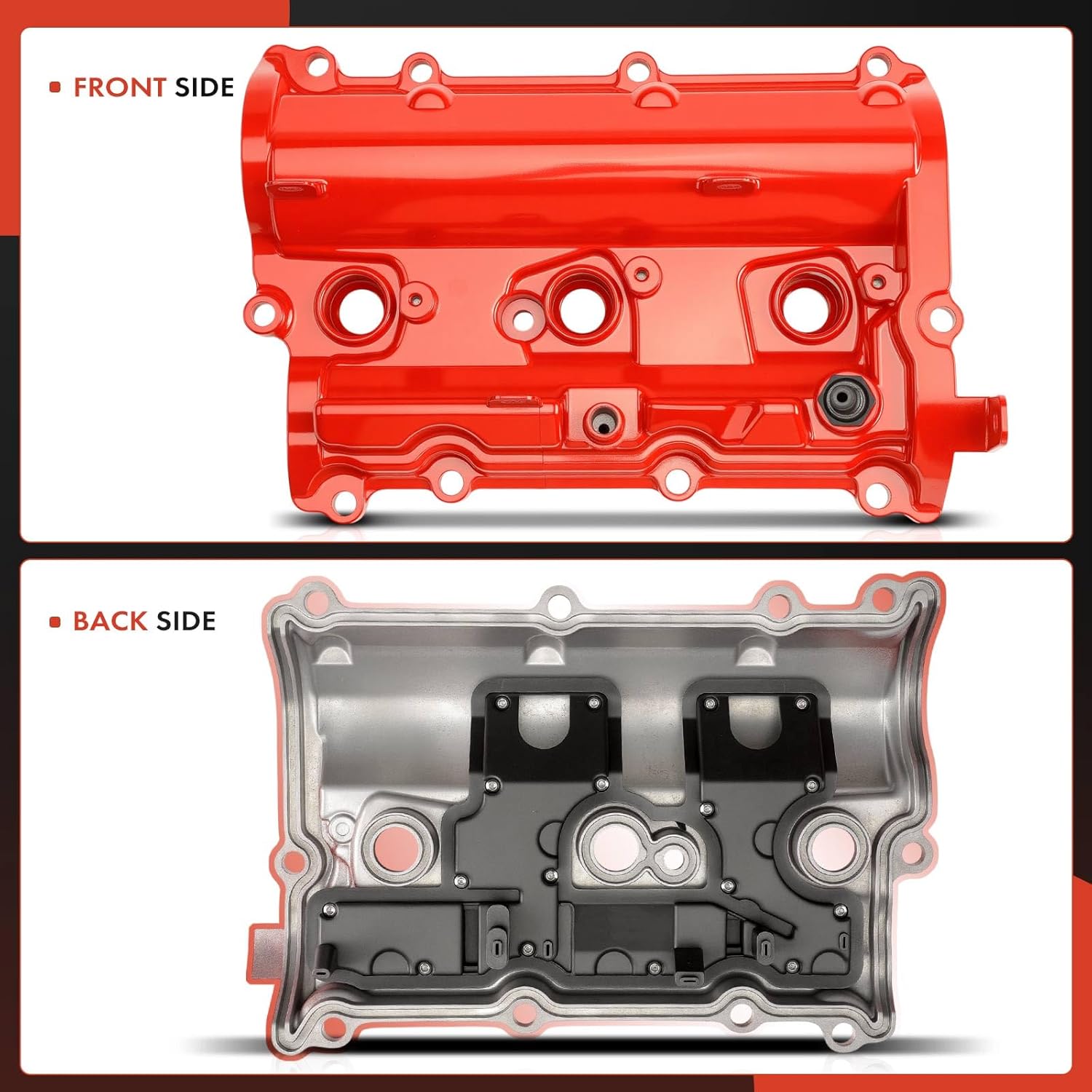 A-Premium Upgraded Aluminum Left & Right Engine Valve Cover with Gasket, Bolts and Oil Filler Cap Compatible with Infiniti Q50 2014-2017, Q60, G37, QX70, Q70, Q40, EX37, M37, Q70L & Nissan 370Z