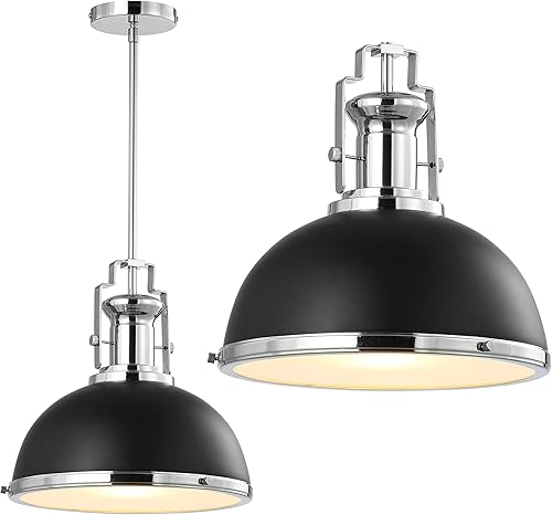 Miniatura 6 de JONATHAN Y JYL9536B Homer - Colgante de cocina LED vintage de hierro y vidrio ajustable de 13 pulgadas para sala de estar, dormitorio, cabaña